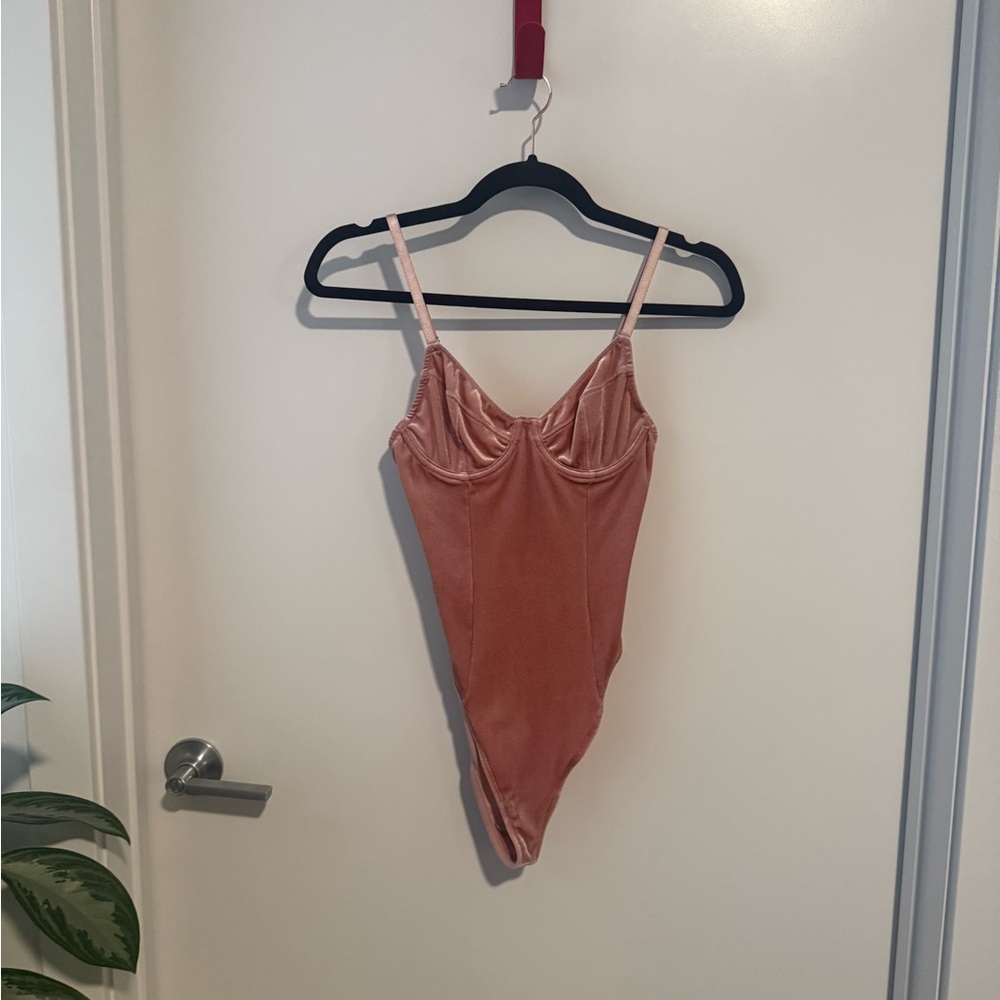 Forever 21 Velvet Pink Bodysuit